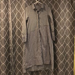 B&W PLAIN BUTTON-DOWN SHIRT DRESS NWOT